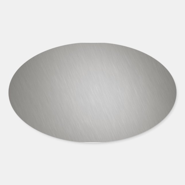 Striped Silver Brushed Aluminium Oval Sticker (Front)
