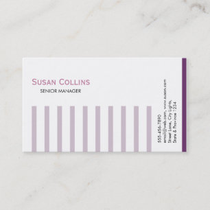 Striped Simple Modern Elegant Professional Business Card