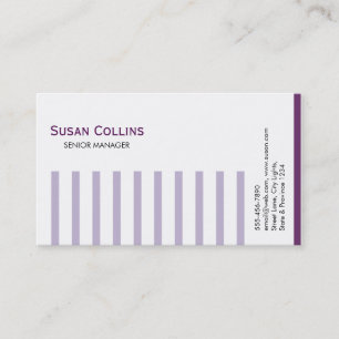Striped Simple Modern Elegant Professional Business Card