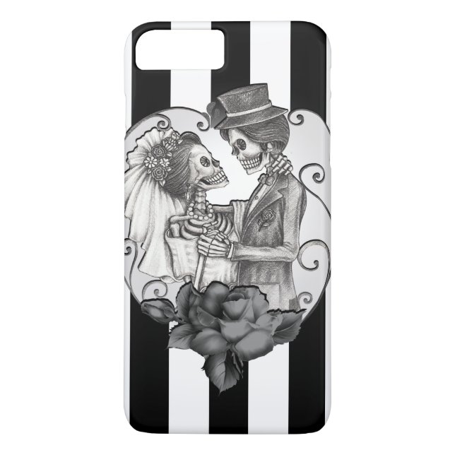 Striped Skeleton Love Couple Marriage Dance Case-Mate iPhone Case (Back)