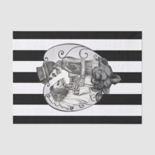 Striped Skeleton Love Couple Marriage Dance Tissue Paper