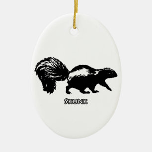Striped Skunk Ceramic Tree Decoration