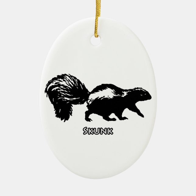 Striped Skunk Ceramic Tree Decoration (Front)