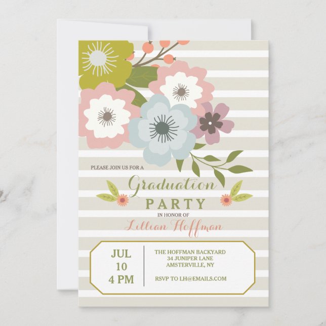 Striped Spring Invitation (Front)