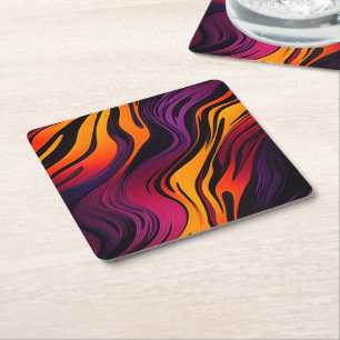 Striped Square Paper Coaster