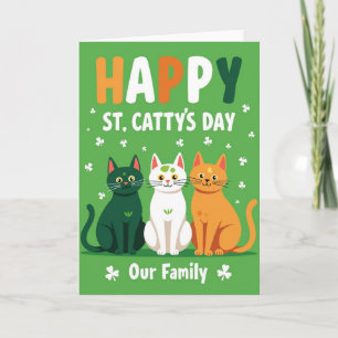 Striped St Catty Day Family Card