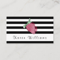 Striped Strawberry Logo Business Card