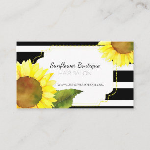 Striped Sunflowers Hair Stylist Business Card