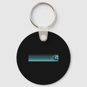Striped Surfer Catching Rrel Key Ring
