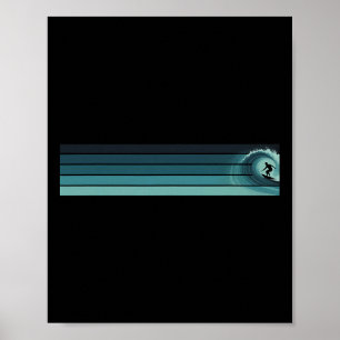 Striped Surfer Catching Rrel Poster