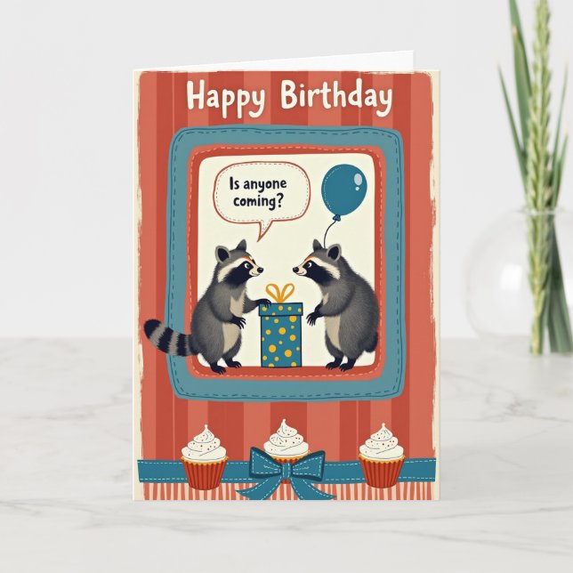 Striped Tail Birthday Card (Front)