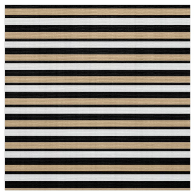 Striped Tan White & Black Custom Fabric (Swatch)