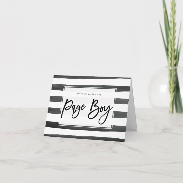 striped thank you for being my page boy card (Front)