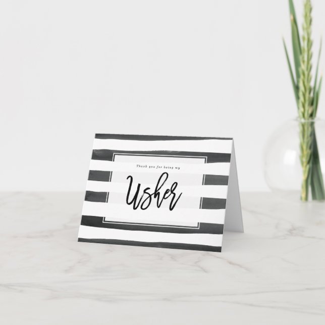 striped thank you for being my usher card (Front)