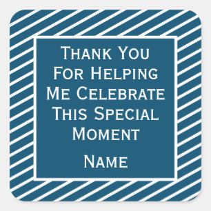 Striped Thank You For Helping Me Celebrate Sticker