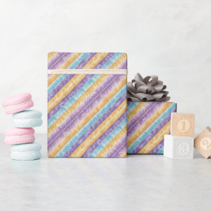 Striped Tie Dye Print Wrapping Paper Roll
