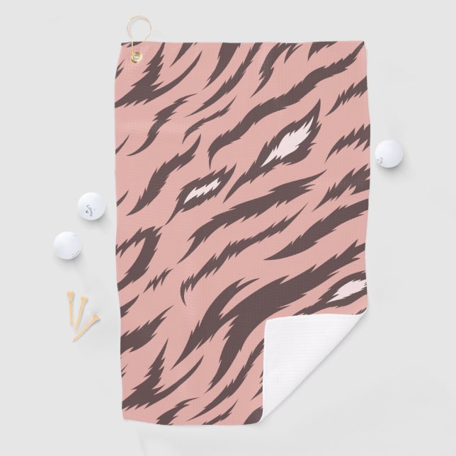 Striped Tiger Fur Pattern Golf Towel (InSitu)