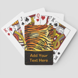 Striped Tiger Fur Print Pattern Personalised Playing Cards