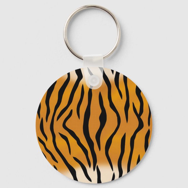 Striped Tiger Pattern Key Ring (Front)