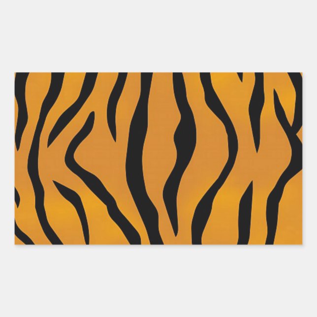 Striped Tiger Pattern Rectangular Sticker (Front)