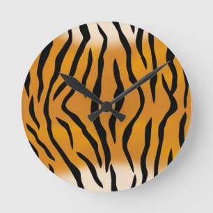 Striped Tiger Pattern Round Clock