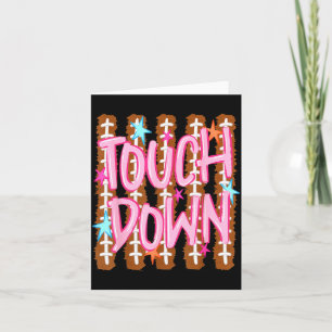 Striped touchdown football mum fall sports funny card