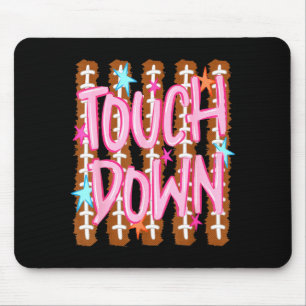 Striped touchdown football mum fall sports funny mouse mat