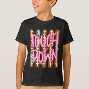 Striped touchdown football mum fall sports funny T-Shirt