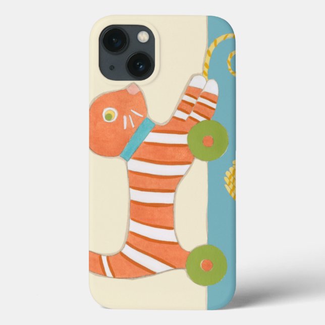 Striped Toy Cat with Ball of String Case-Mate iPhone Case (Back)
