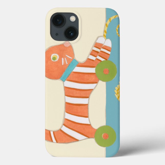 Striped Toy Cat with Ball of String Case-Mate iPhone Case (Back)