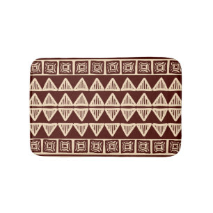 Striped Tribal: Ornamental Artwork. Bath Mat