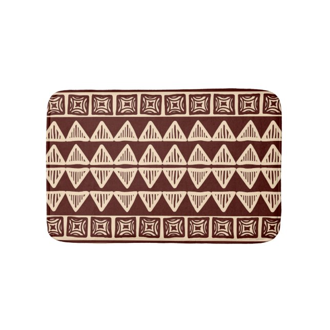 Striped Tribal: Ornamental Artwork. Bath Mat (Front)