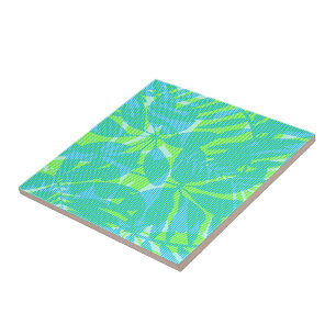 Striped tropical leaves tile