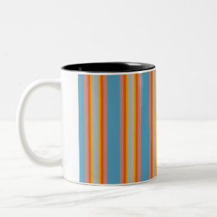 Striped Two-Tone Mug, 15 oz Two-Tone Coffee Mug