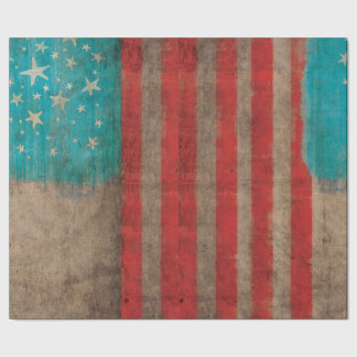 Striped USA Vintage Stars Luxury Wrapping Paper