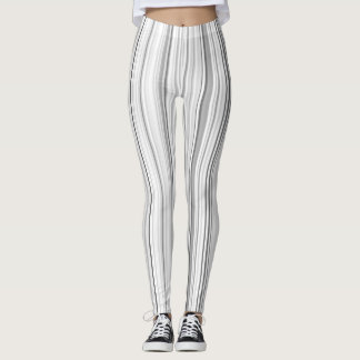 Striped Vertical Stripes White Grey Light Grey Leggings