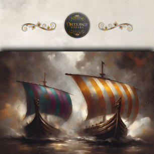Striped Viking Sails Decoupage Tissue Paper