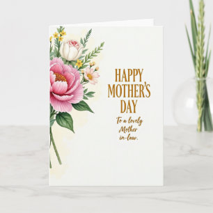 Striped Watercolor Blossom Card