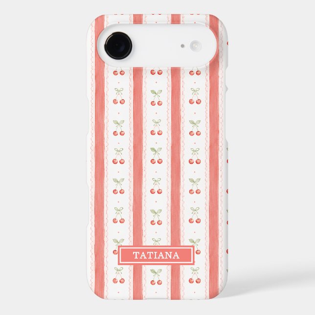 Striped Watercolor Cherries Monogrammed (Back)