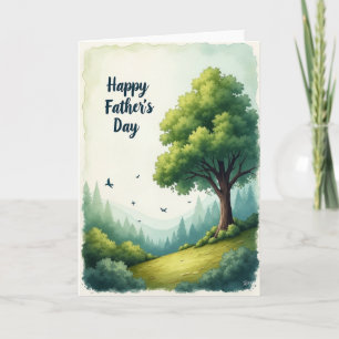 Striped Watercolor Forest Card