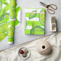 Striped Watercolor Lime 