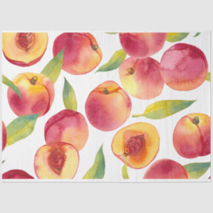 Striped Watercolor Peaches Fruit Tissue Paper