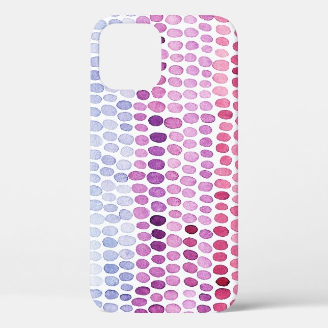 Striped Watercolor: Pink Grey Polka Case-Mate iPhone Case (Back)