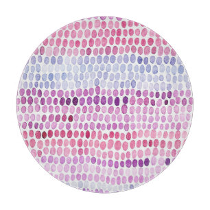 Striped Watercolor: Pink Grey Polka Cutting Board