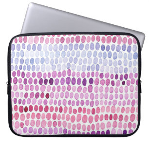 Striped Watercolor: Pink Grey Polka Laptop Sleeve