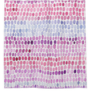 Striped Watercolor: Pink Grey Polka Shower Curtain