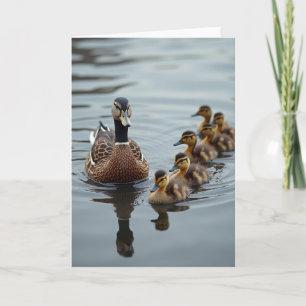Striped Waterfowl Family Card