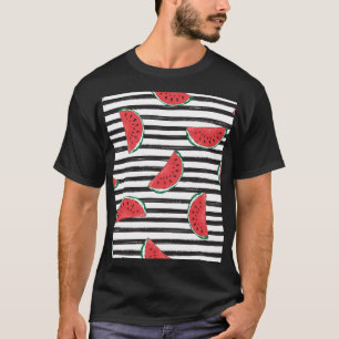Striped watermelon, vintage seamless pattern. T-Shirt