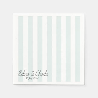Striped Wedding Cocktail Napkin