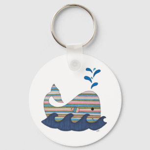 Striped Whale Keychain